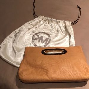 Michael Kors tan leather clutch